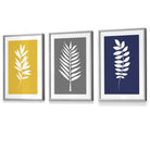 Framed Set of 3 Modern Tropical Leaf Prints | Artze Wall Art UK