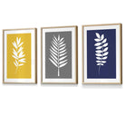 Framed Set of 3 Modern Tropical Leaf Prints | Artze Wall Art UK