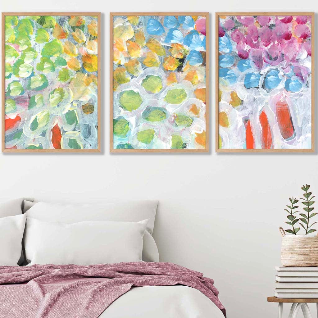 Set of 3 Abstract Summer Fruits Wall Art Prints