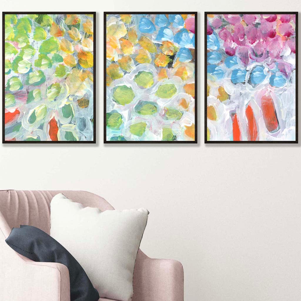 Set of 3 Abstract Summer Fruits Wall Art Prints
