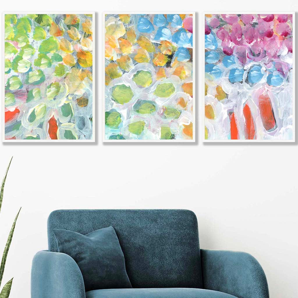 Set of 3 Abstract Summer Fruits Wall Art Prints