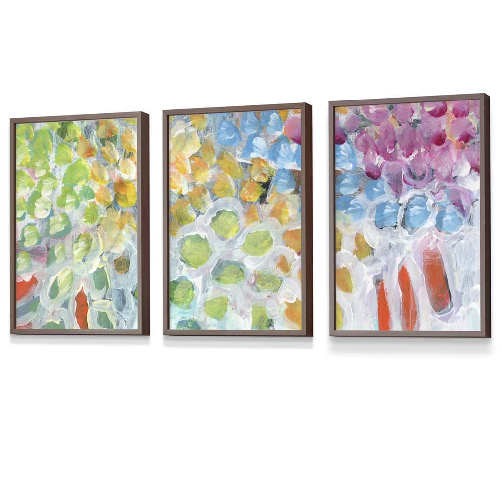 Set of 3 Abstract Summer Fruits Framed Wall Art Prints | Artze Wall Art UK