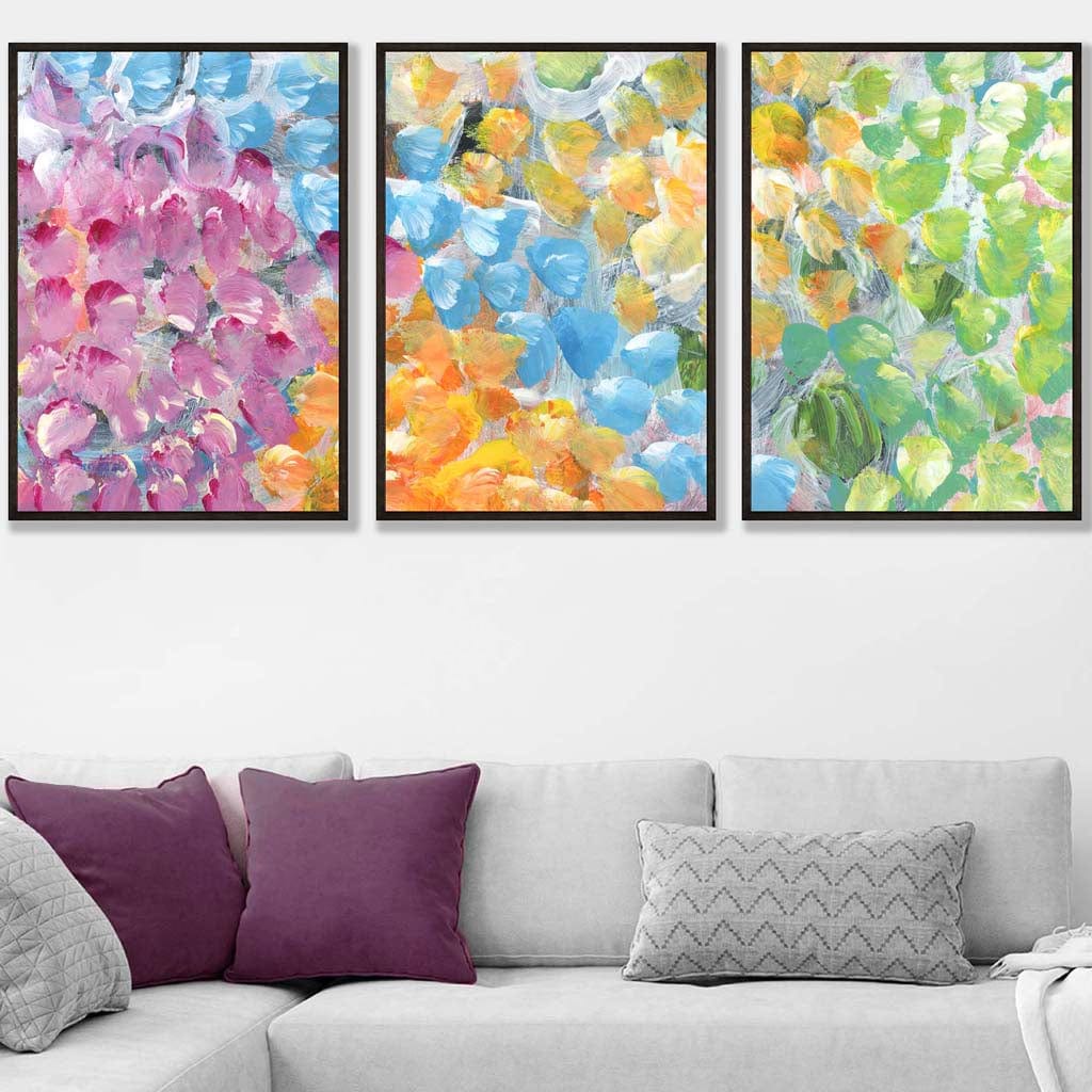 Set of 3 Abstract Tropical Summer Fruits Wall Art Prints