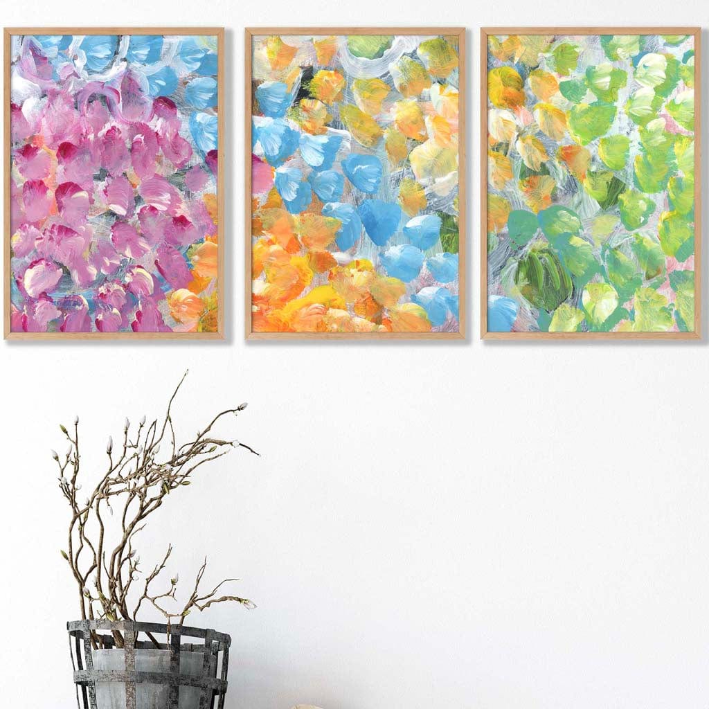Set of 3 Abstract Tropical Summer Fruits Wall Art Prints