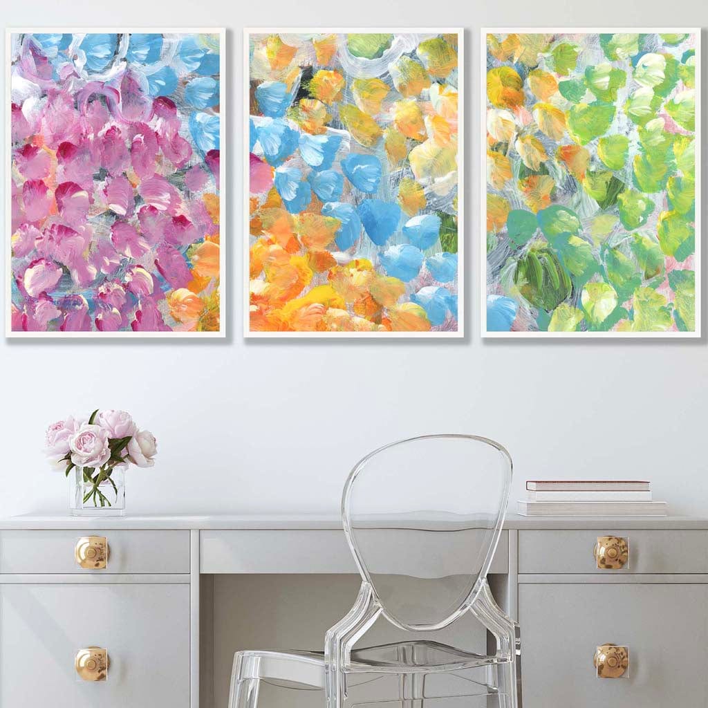 Set of 3 Abstract Tropical Summer Fruits Wall Art Prints