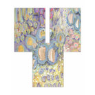 Set of 3 Abstract Floral in Purple and Yellow Wall Art Prints