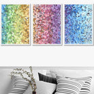 Set of 3 Abstract Colourful Rainbow Petals Wall Art Prints