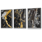 Abstract Black and Yellow Fluid Splatters Framed Wall Art Prints | Artze Wall Art UK