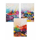 Set of 3 Abstract Colourful Paint Splashes Wall Art Prints