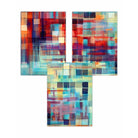 Set of 3 Geometric Abstract Colourful Squares Wall Art Prints