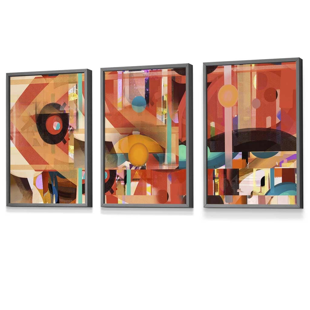 Modern Abstract in Red and Orange Framed Wall Art Prints | Artze Wall Art UK