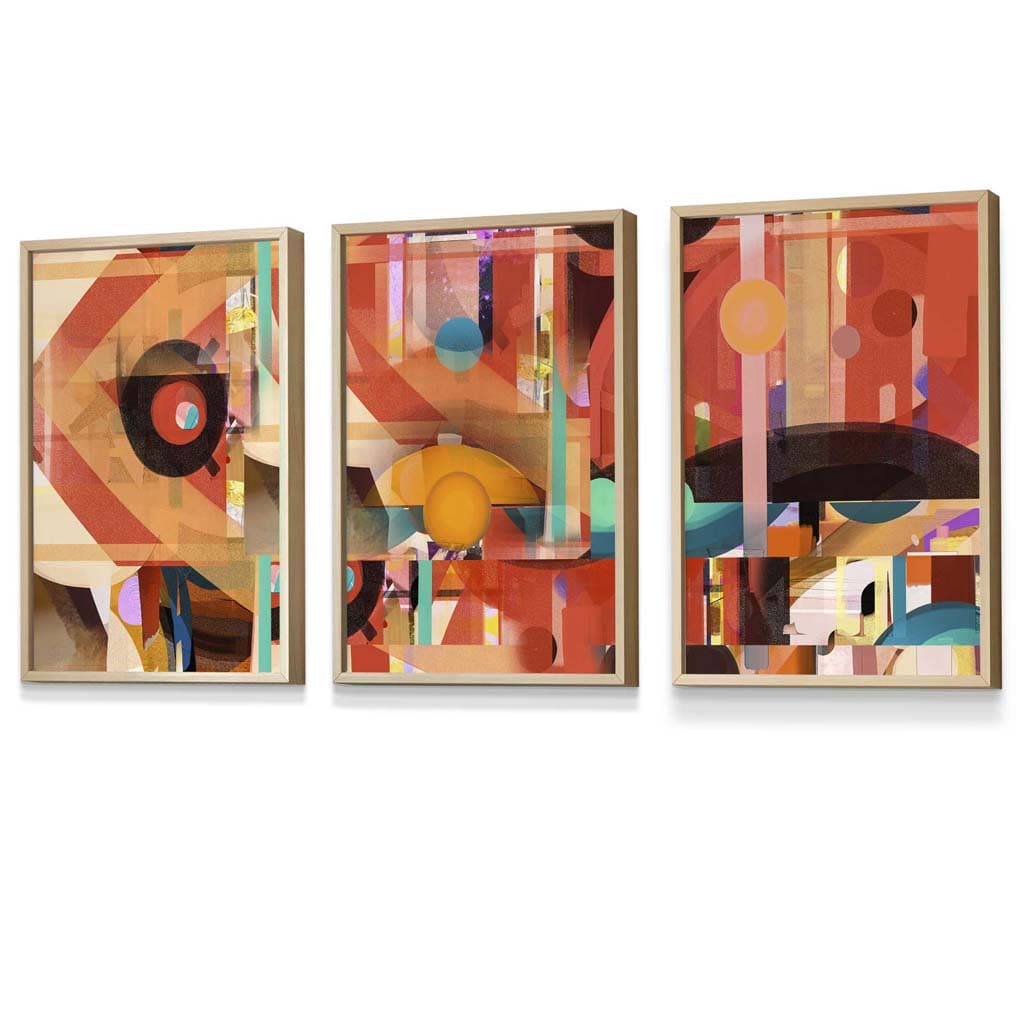 Modern Abstract in Red and Orange Framed Wall Art Prints | Artze Wall Art UK