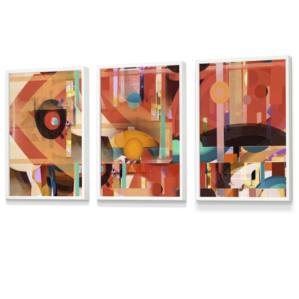 Modern Abstract in Red and Orange Framed Wall Art Prints | Artze Wall Art UK