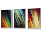 Set of 3 Abstract Ribbons of Bright Colours Framed Art | Artze Wall Art UK