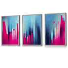 Geometric Blue and Pink Art Deco Framed Wall Art Prints | Artze Wall Art UK