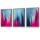 Geometric Blue and Pink Art Deco Framed Wall Art Prints | Artze Wall Art UK