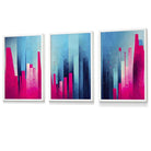 Geometric Blue and Pink Art Deco Framed Wall Art Prints | Artze Wall Art UK