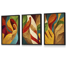 Set of 3 Abstract Colourful Retro Framed Wall Art Prints | Artze Wall Art UK