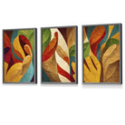 Set of 3 Abstract Colourful Retro Framed Wall Art Prints | Artze Wall Art UK