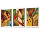 Set of 3 Abstract Colourful Retro Framed Wall Art Prints | Artze Wall Art UK