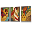 Set of 3 Abstract Colourful Retro Framed Wall Art Prints | Artze Wall Art UK