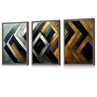 Set of 3 Abstract Industrial Mosaic Framed Wall Art Prints | Artze Wall Art UK