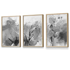 Flower Market Prints in Green, FRAMED Set of 3 with Flowers of London, Edinburgh, Dublin | Artze Wall Art UK