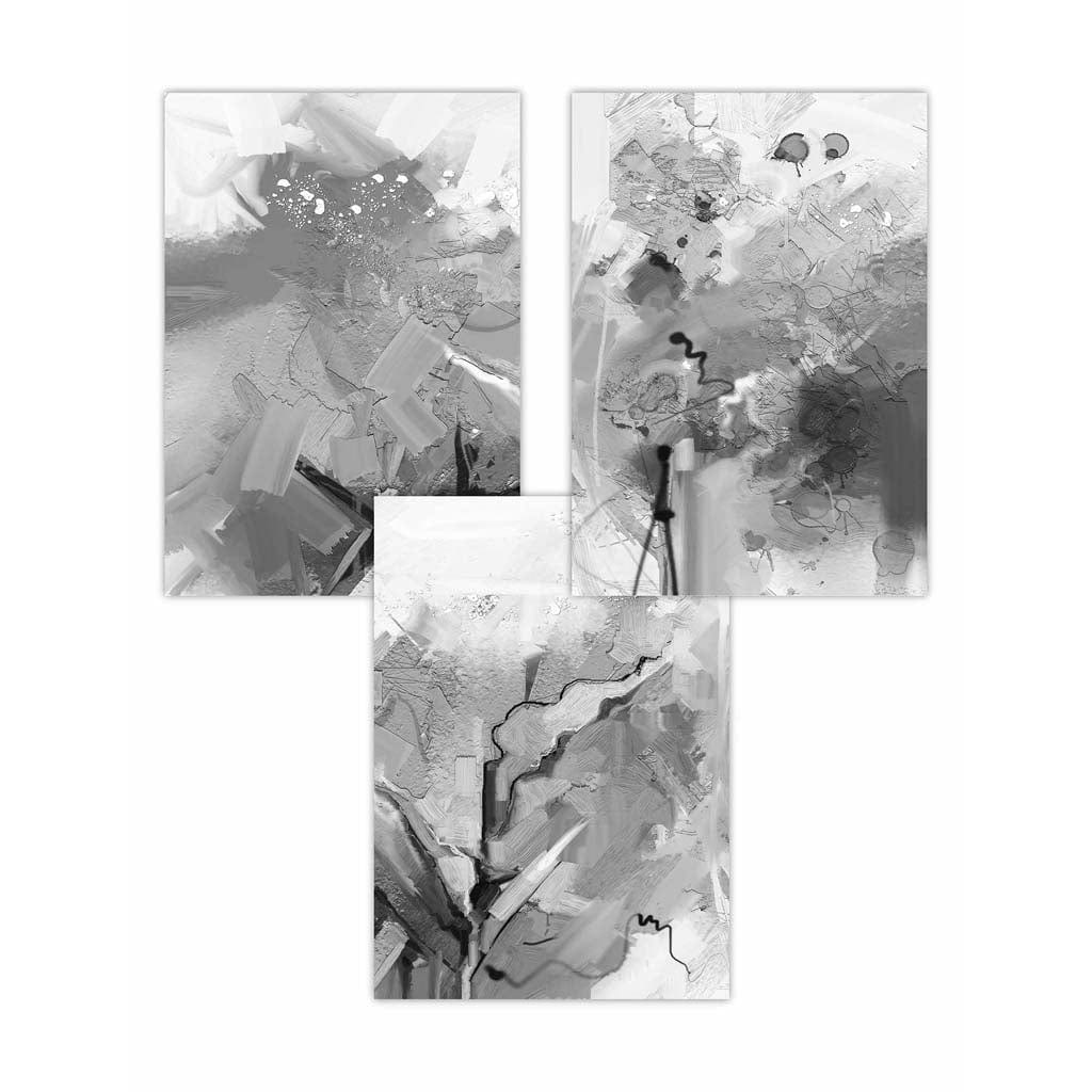 Set of 3 Abstract Black and White Art Prints