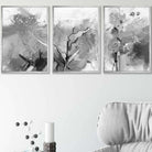 Set of 3 Abstract Black and White Art Prints