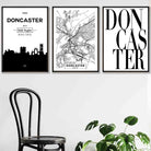 Set of 3 Doncaster Skyline Street Map City Prints