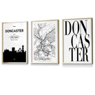 Doncaster City Skyline Map Art Prints / Framed | Artze Wall Art UK