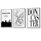 Doncaster City Skyline Map Art Prints / Framed | Artze Wall Art UK