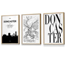 Doncaster City Skyline Map Art Prints / Framed | Artze Wall Art UK