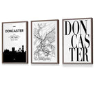 Doncaster City Skyline Map Art Prints / Framed | Artze Wall Art UK