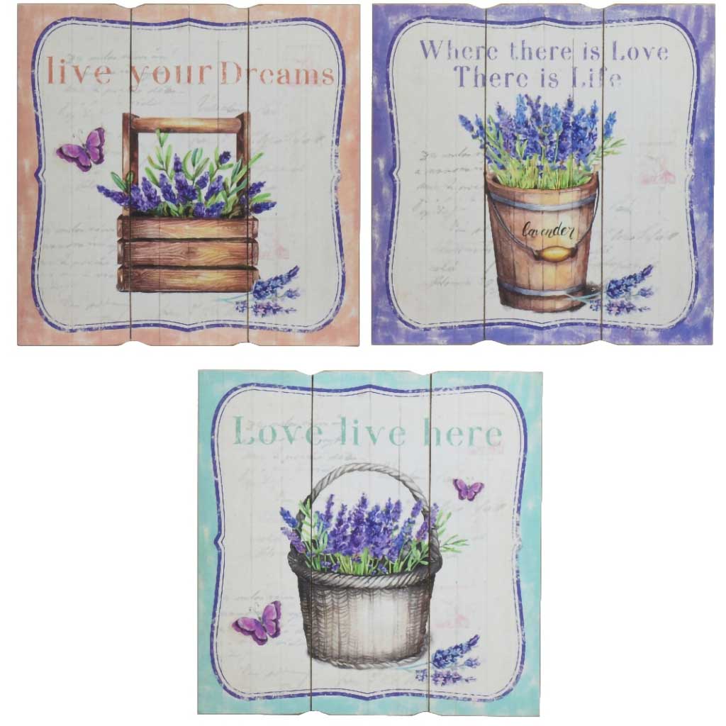 Wooden Lavender Signs Artze Wall Art