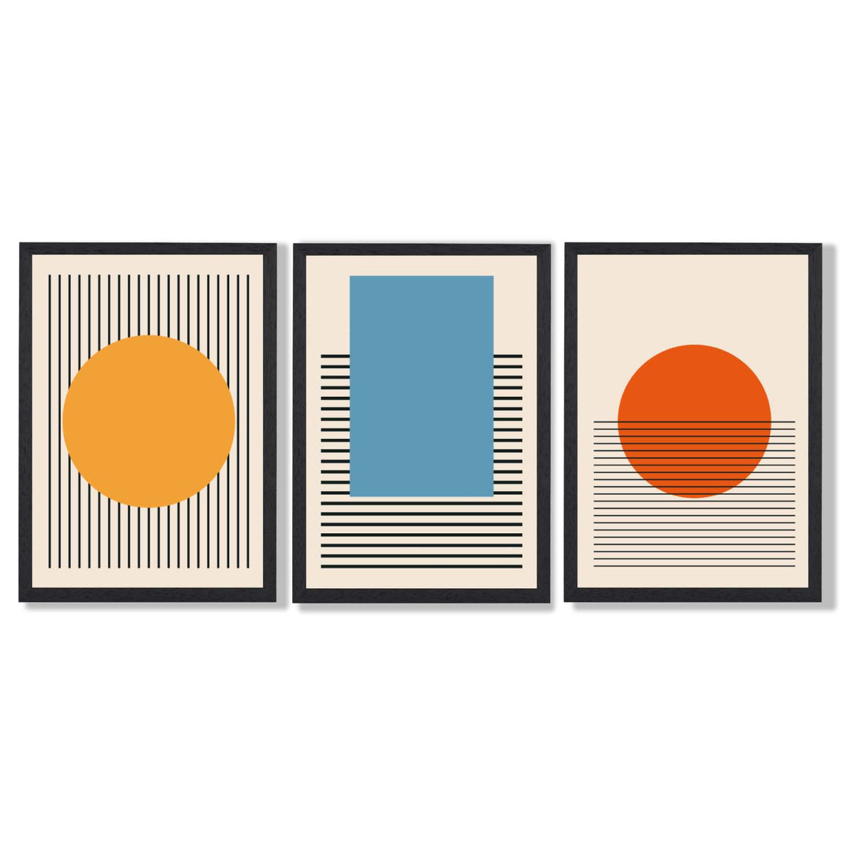 Set Of 3 Geometric Yellow Blue Red Framed Art Prints Artze Wall Art UK set-of-3-geometric-yellow-blue-red-framed-art-prints-artze-wall-art-uk