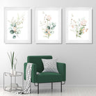 Pink Floral Roses Set of 3 Art Prints in Luxury Frames | Artze UK