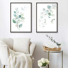 Blue Green Eucalyptus Set of 2 Art Prints | Artze Wall Art UK