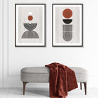 Modern Arches Grey Black Set of 2 Art Prints | Artze Wall Art UK