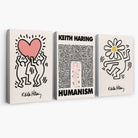 Set of 3 Keith Haring Black and Pink Canvas Art Prints | Artze Wall Art