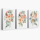 Set of 3 Orange Roses and Flowers Canvas Art Prints | Artze Wall Art