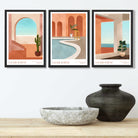 Set of 3 Boho Architecture of Morocco Art Prints in Black Frames | Artze UK