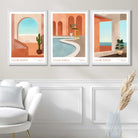 Set of 3 Boho Architecture of Morocco Art Prints in White Frames | Artze UK