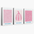Yayoi Kusama Infinity in Pink Set of 3 Canvas Art Prints | Artze Wall Art