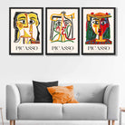 Picasso Abstract Faces Set of 3 Framed Art Prints in Luxury Frames | Artze UK