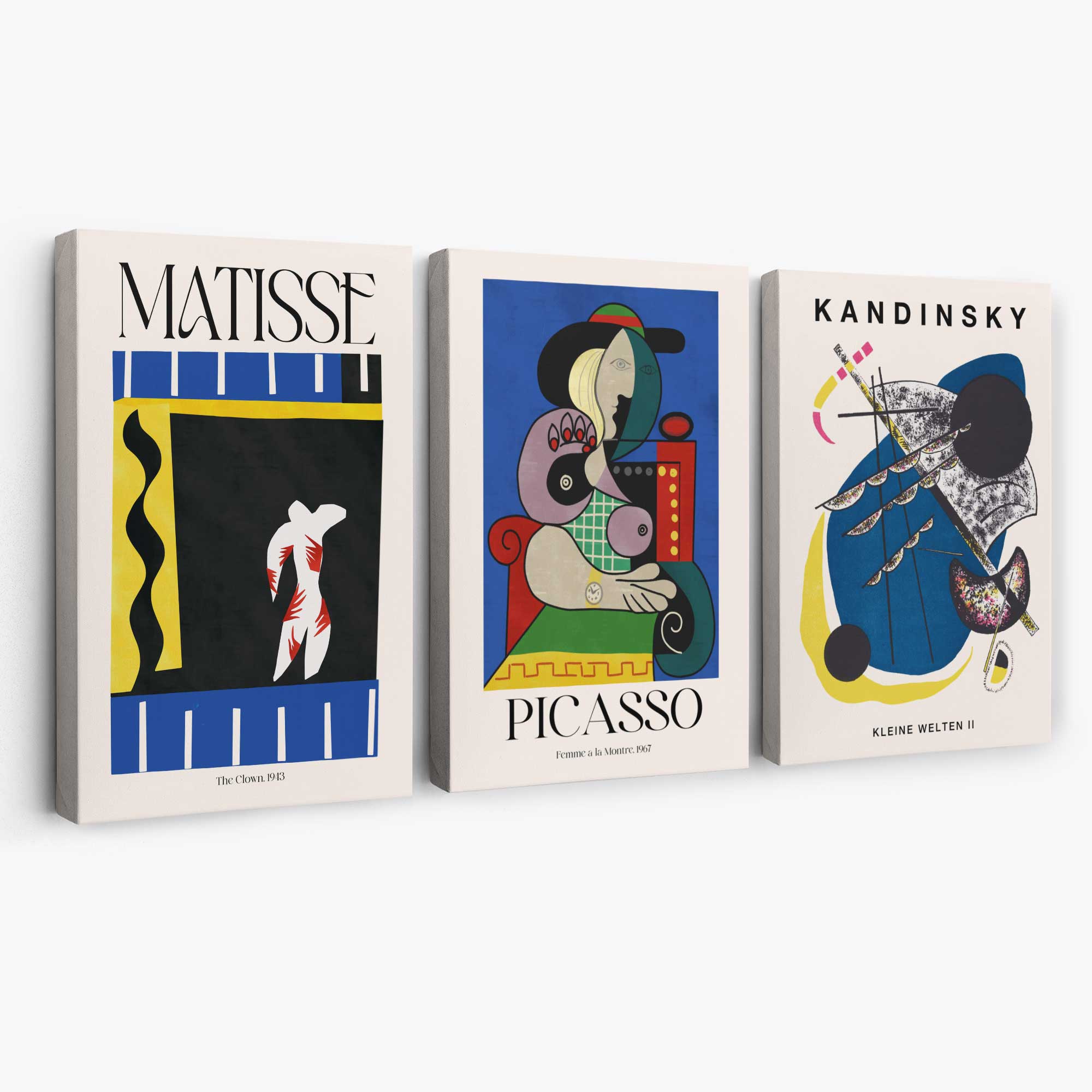 Matisse Picasso Kandinsky Modern Masters Set of 3 Canvas Art Prints | Artze Wall Art