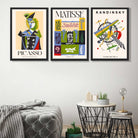 Picasso Matisse Kandinsky Modern Masters Set of 3 Art Prints in Black Frames | Artze UK