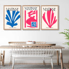 Matisse Floral Cut Outs in Pink and Blue Art Prints in Oak Frames | Artze UK