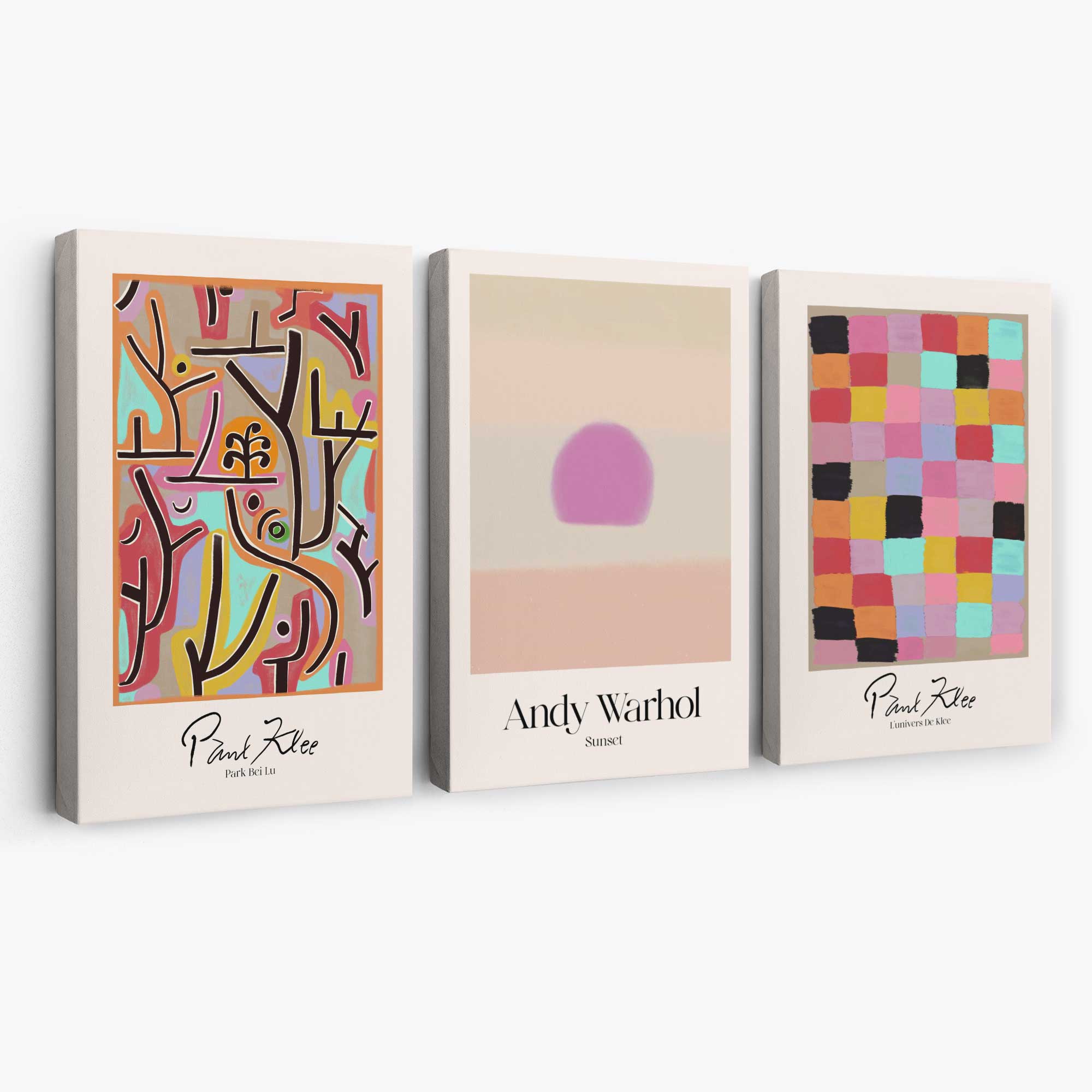 Paul Klee and Andy Warhol Contemporary Abstract Canvas Art Prints | Artze Wall Art