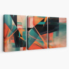Abstract Geometric Teal and Orange Geometric Canvas Art Prints | Artze Wall Art